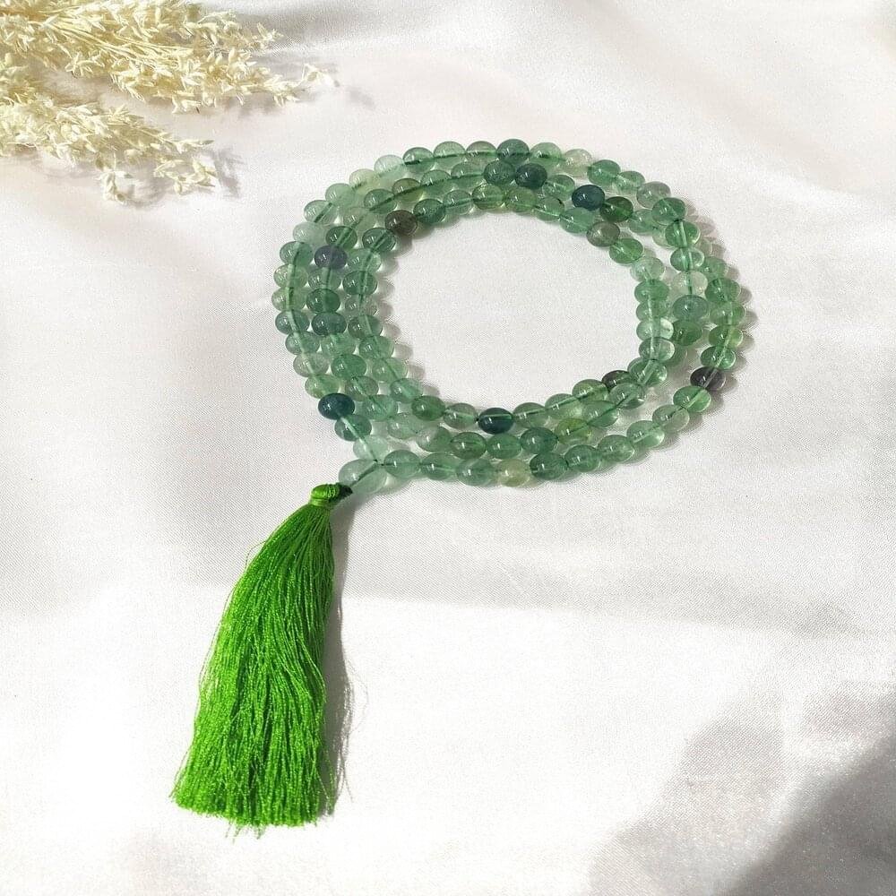 Green Fluorite Gemstone Mala