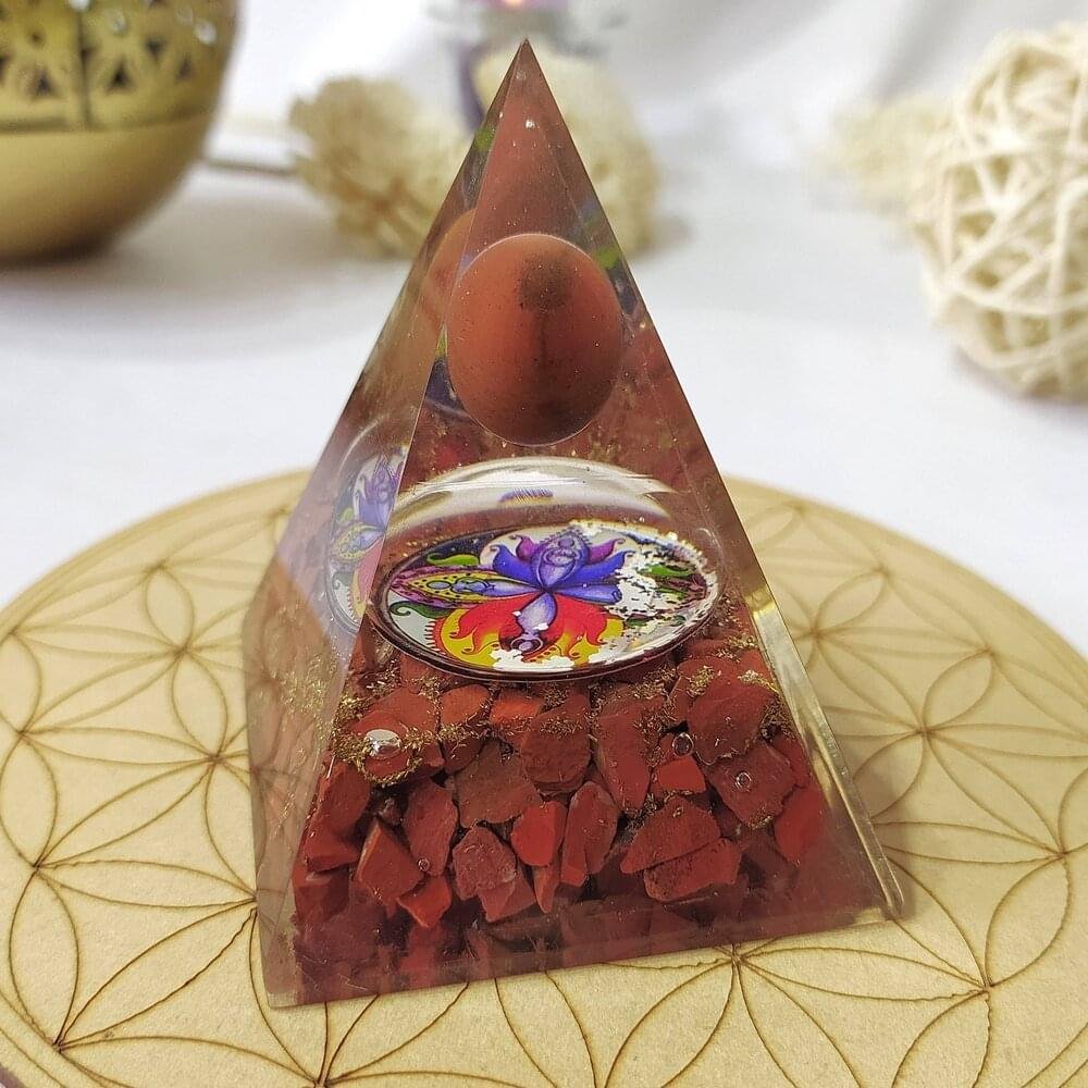 Orgone Pyramid with Red Jasper